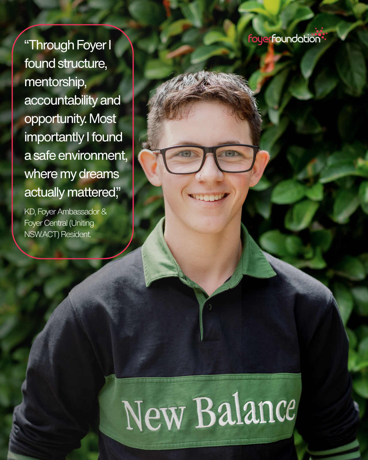 Young man from the Foyer Foundation